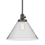 Kichler Lighting 43905OZ Olde Bronze Avery 11.75'' 1-light Cone Pendant With Clear Seeded Glass In Olde Bronze Image 3