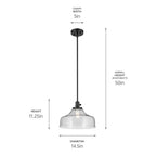 Kichler Lighting 43906BK Black Avery 11.25'' 1-light Bell Pendant With Clear Seeded Glass In Black Image 2