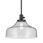 Kichler Lighting 43906BK Black Avery 11.25'' 1-light Bell Pendant With Clear Seeded Glass In Black Image 3