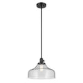 Kichler Lighting 43906BK Black Avery 11.25'' 1-light Bell Pendant With Clear Seeded Glass In Black Image 1