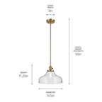 Kichler Lighting Avery 11.25'' 1-light Bell Pendant With Clear Seeded Glass In Black