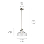 Kichler Lighting Avery 11.25'' 1-light Bell Pendant With Clear Seeded Glass In Black