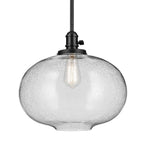 Kichler Lighting 43911BK Black Avery 14'' 1-light Globe Pendant With Clear Seeded Glass In Black Image 3