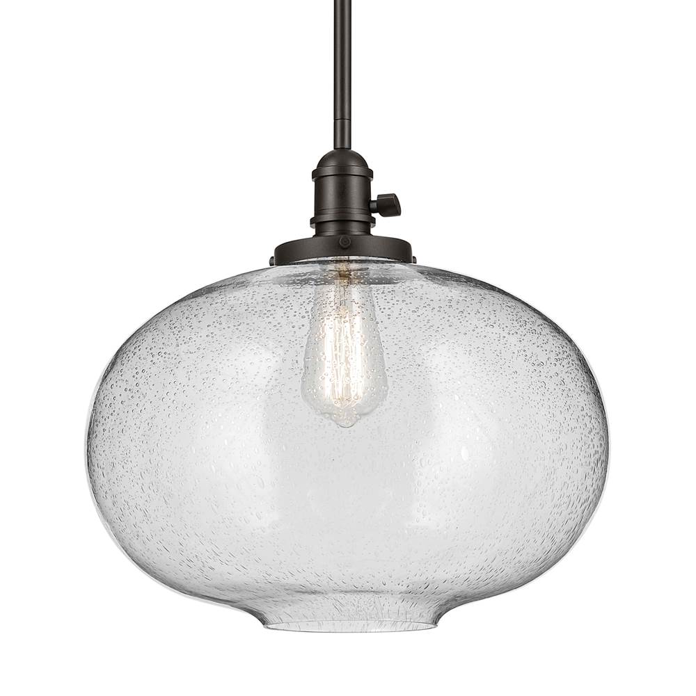 Kichler Lighting 43911OZ Olde Bronze Avery 14'' 1-light Globe Pendant With Clear Seeded Glass In Olde Bronze Image 3