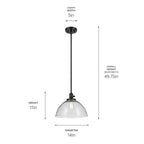 Kichler Lighting 43912BK Black Avery 11'' 1-light Dome Pendant With Clear Seeded Glass In Black Image 2