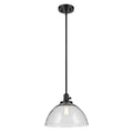 Kichler Lighting 43912BK Black Avery 11'' 1-light Dome Pendant With Clear Seeded Glass In Black Image 1