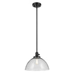 Kichler Lighting 43912BK Black Avery 11'' 1-light Dome Pendant With Clear Seeded Glass In Black Image 1