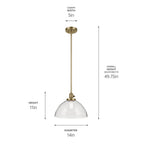 Kichler Lighting Avery 11'' 1-light Dome Pendant With Clear Seeded Glass In Black