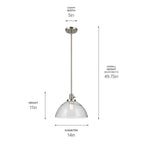 Kichler Lighting 43912NI Brushed Nickel Avery 11'' 1-light Dome Pendant With Clear Seeded Glass In Nickel Image 2