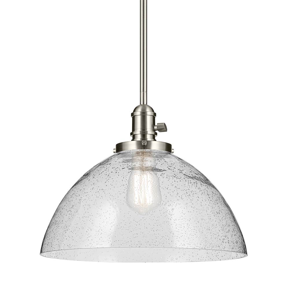 Kichler Lighting 43912NI Brushed Nickel Avery 11'' 1-light Dome Pendant With Clear Seeded Glass In Nickel Image 3