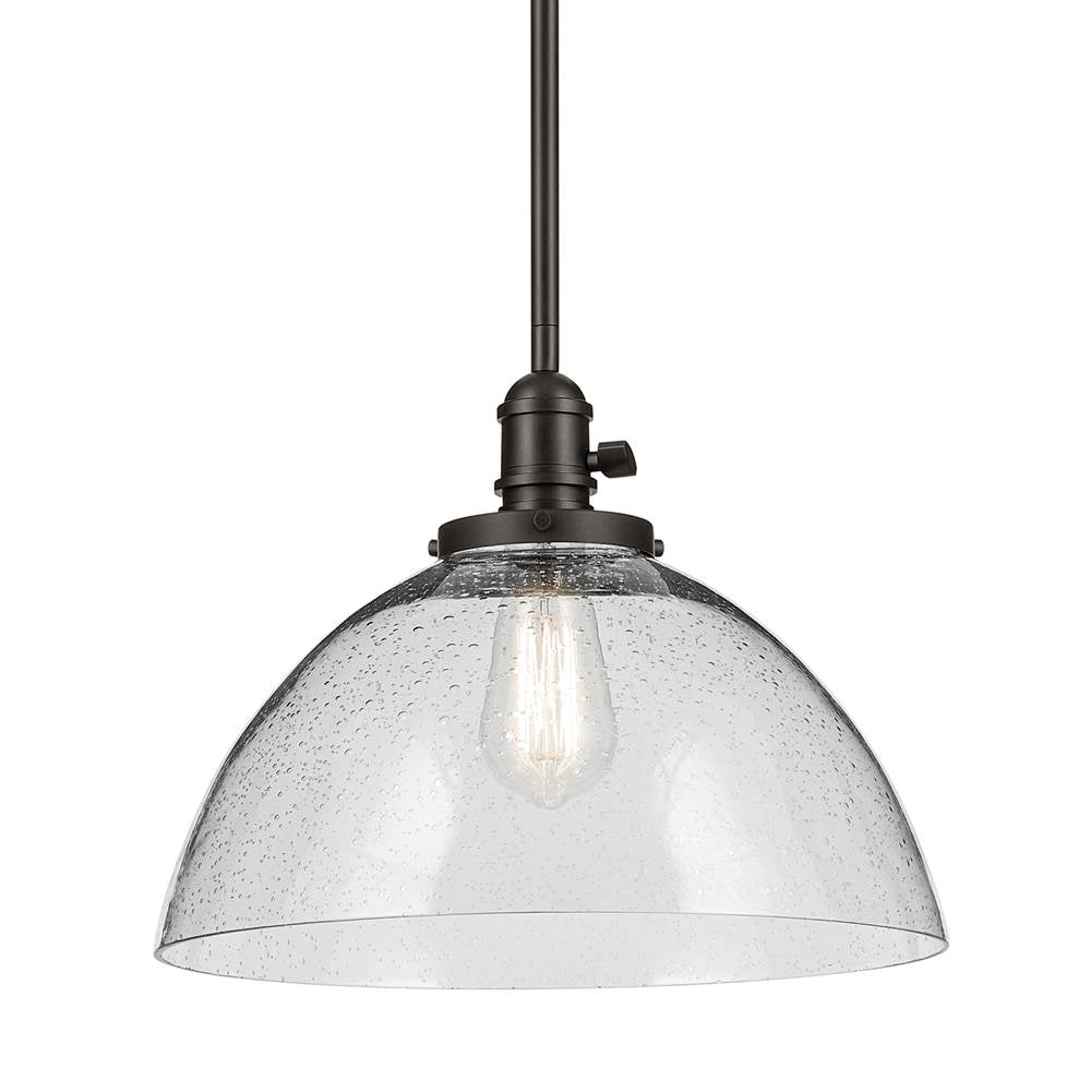 Kichler Lighting 43912OZ Olde Bronze Avery 11'' 1-light Dome Pendant With Clear Seeded Glass In Olde Bronze Image 3