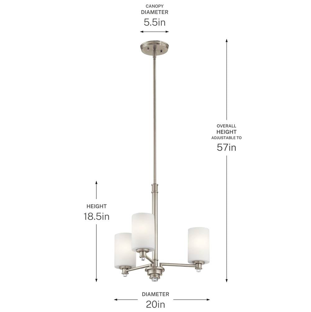 Kichler Lighting 43922NI Brushed Nickel Mini Chandelier 3lt Image 3
