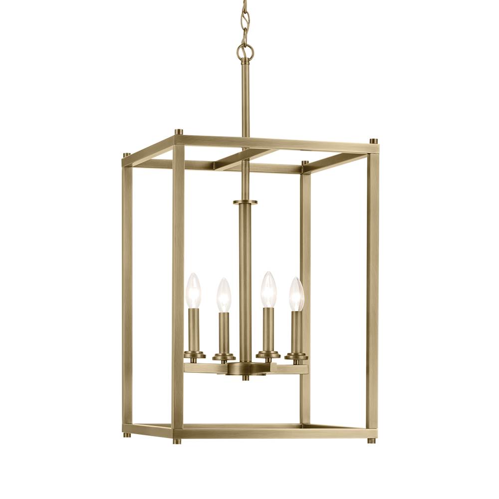 Kichler Lighting 43998NBR Natural Brass Crosby 31'' 4-light Foyer Pendant With Clear Glass In Natural Brass Image 3