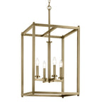 Kichler Lighting 43998NBR Natural Brass Crosby 31'' 4-light Foyer Pendant With Clear Glass In Natural Brass Image 4