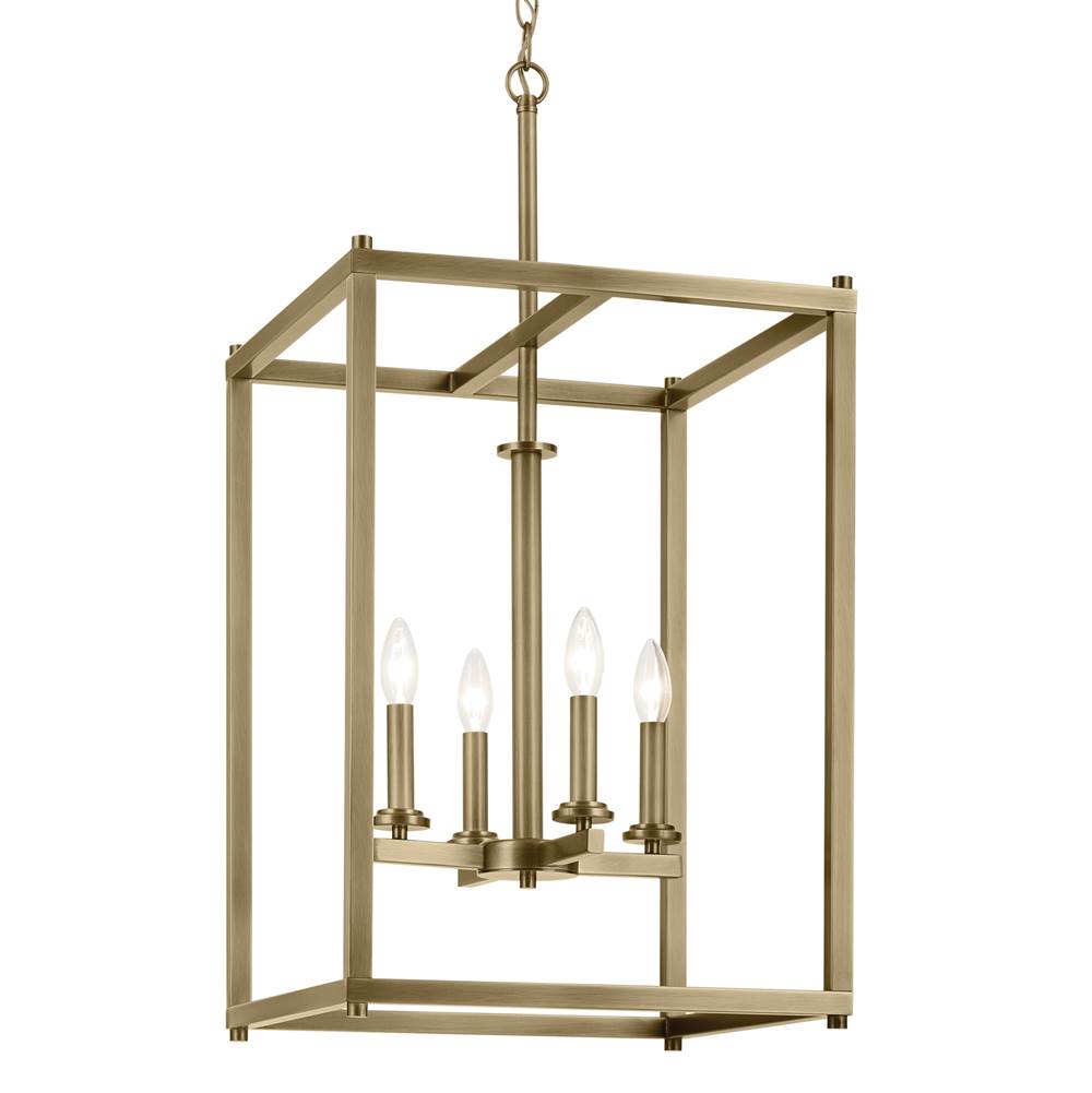 Kichler Lighting 43998NBR Natural Brass Crosby 31'' 4-light Foyer Pendant With Clear Glass In Natural Brass Image 4