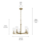 Kichler Lighting 43999NBR Natural Brass Crosby 22.5'' 5-light Chandelier With Clear Glass In Natural Brass Image 2