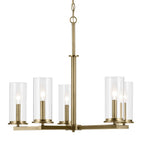 Kichler Lighting 43999NBR Natural Brass Crosby 22.5'' 5-light Chandelier With Clear Glass In Natural Brass Image 3