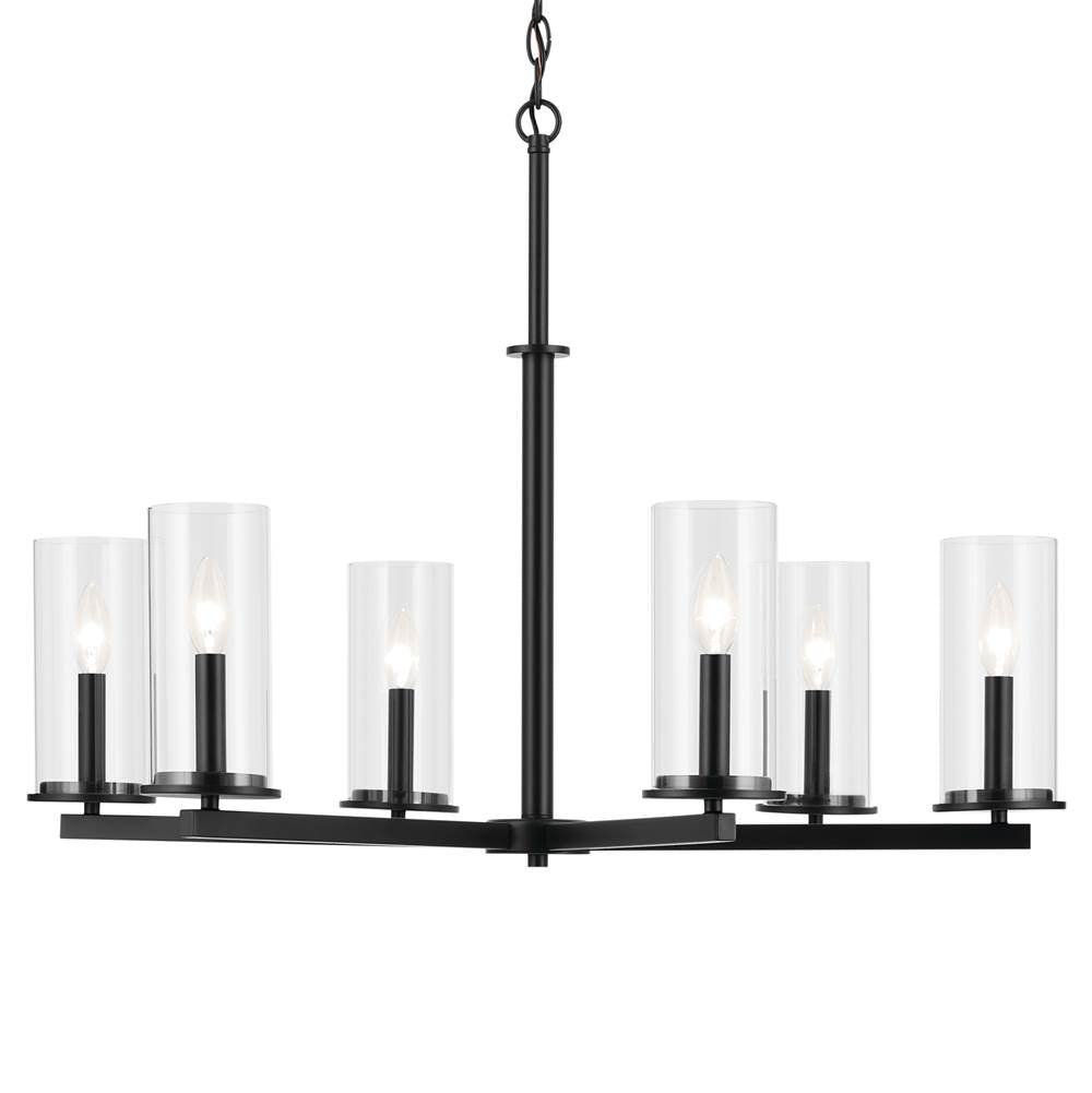 Kichler Lighting 44013BK Black Crosby 21.75'' 6-light Chandelier With Clear Glass In Black Image 3