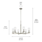 Kichler Lighting Crosby 21.75'' 6-light Chandelier With Clear Glass In Black