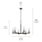 Kichler Lighting 44013OZ Olde Bronze Crosby 21.75'' 6-light Chandelier With Clear Glass In Olde Bronze Image 2