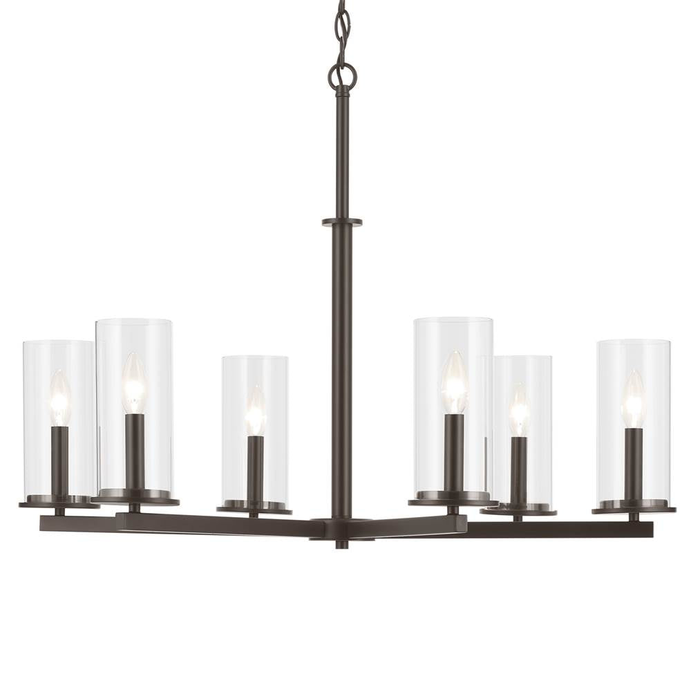 Kichler Lighting 44013OZ Olde Bronze Crosby 21.75'' 6-light Chandelier With Clear Glass In Olde Bronze Image 3