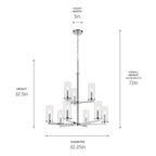 Kichler Lighting 44014CH Chrome Crosby 32.5'' 9-light 2-tier Chandelier With Clear Glass In Chrome Image 2