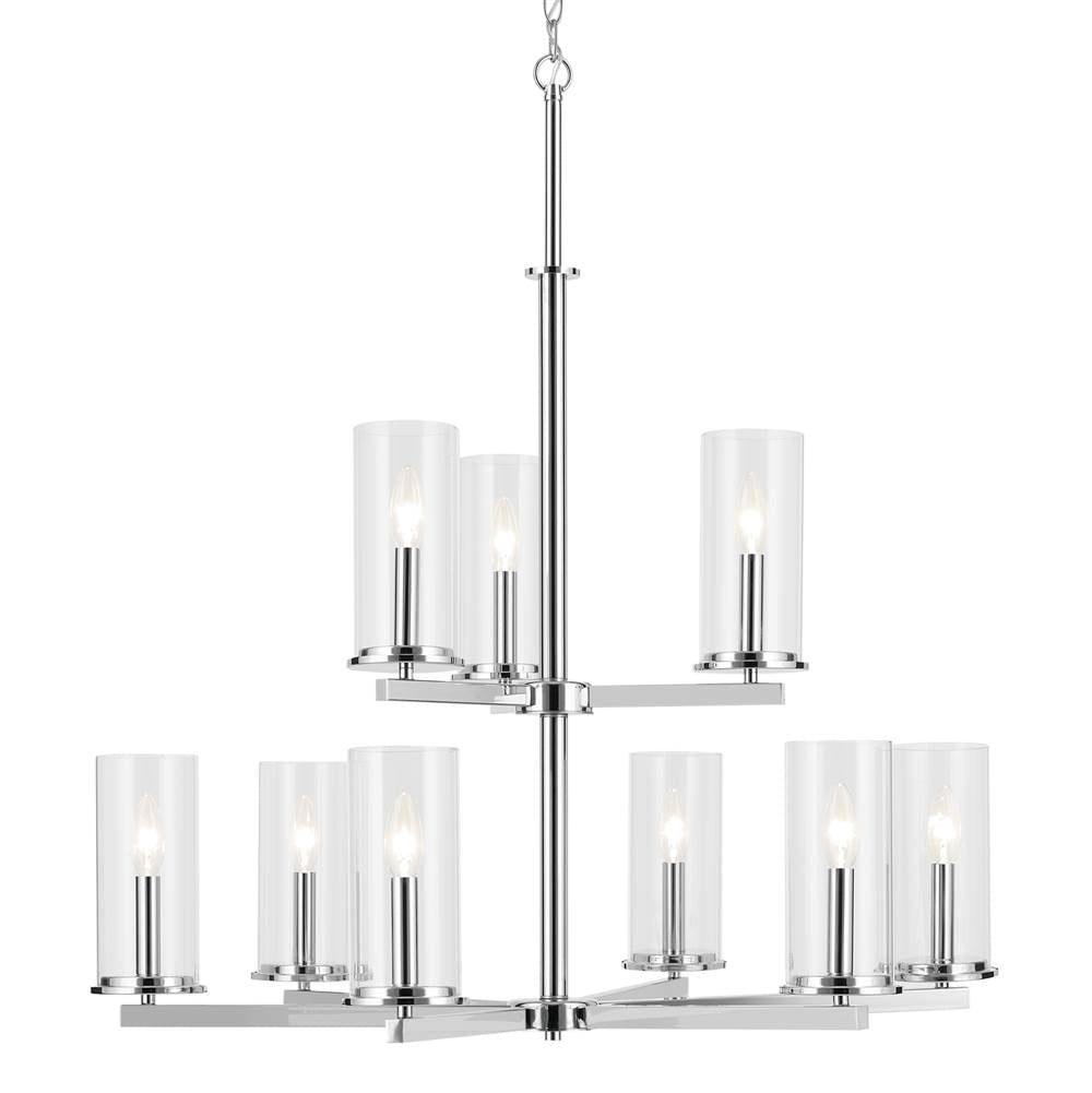 Kichler Lighting 44014CH Chrome Crosby 32.5'' 9-light 2-tier Chandelier With Clear Glass In Chrome Image 3