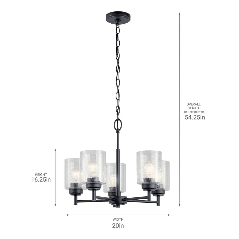 Kichler Lighting 44030BK Black Chandelier 5lt Image 2