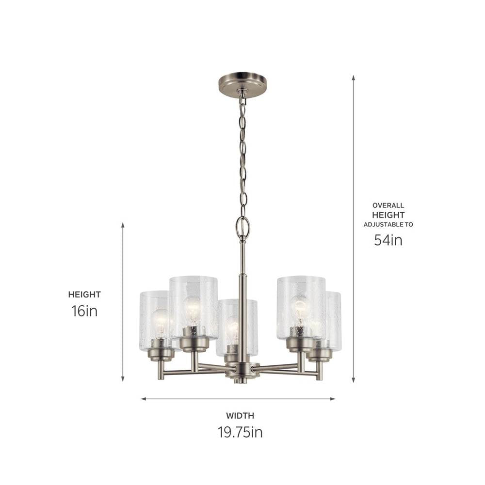 Kichler Lighting 44030NI Brushed Nickel Chandelier 5lt Image 2