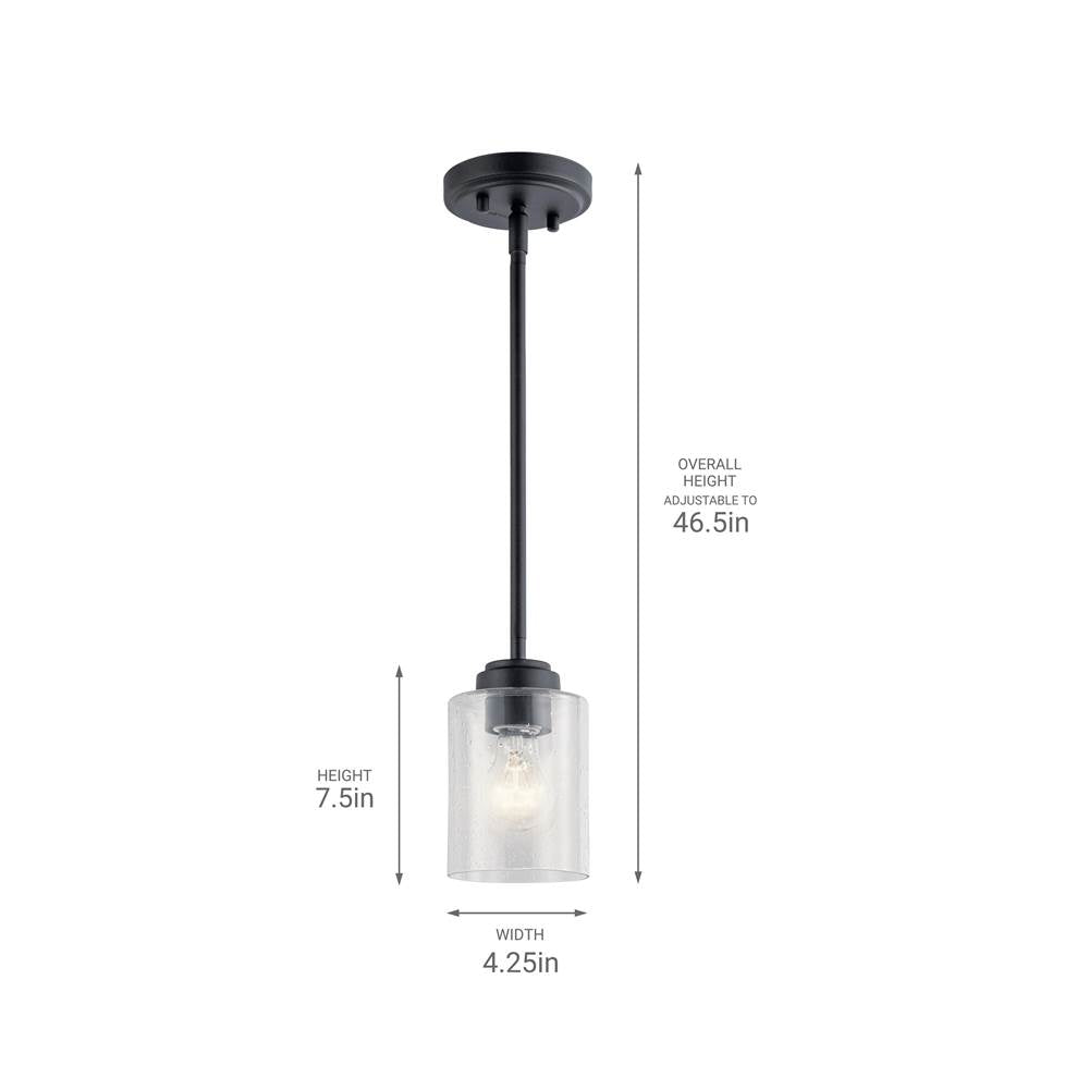 Kichler Lighting 44032BK Black Mini Pendant 1lt Image 3