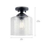 Kichler Lighting 44033BK Black Semi Flush 1lt Image 3