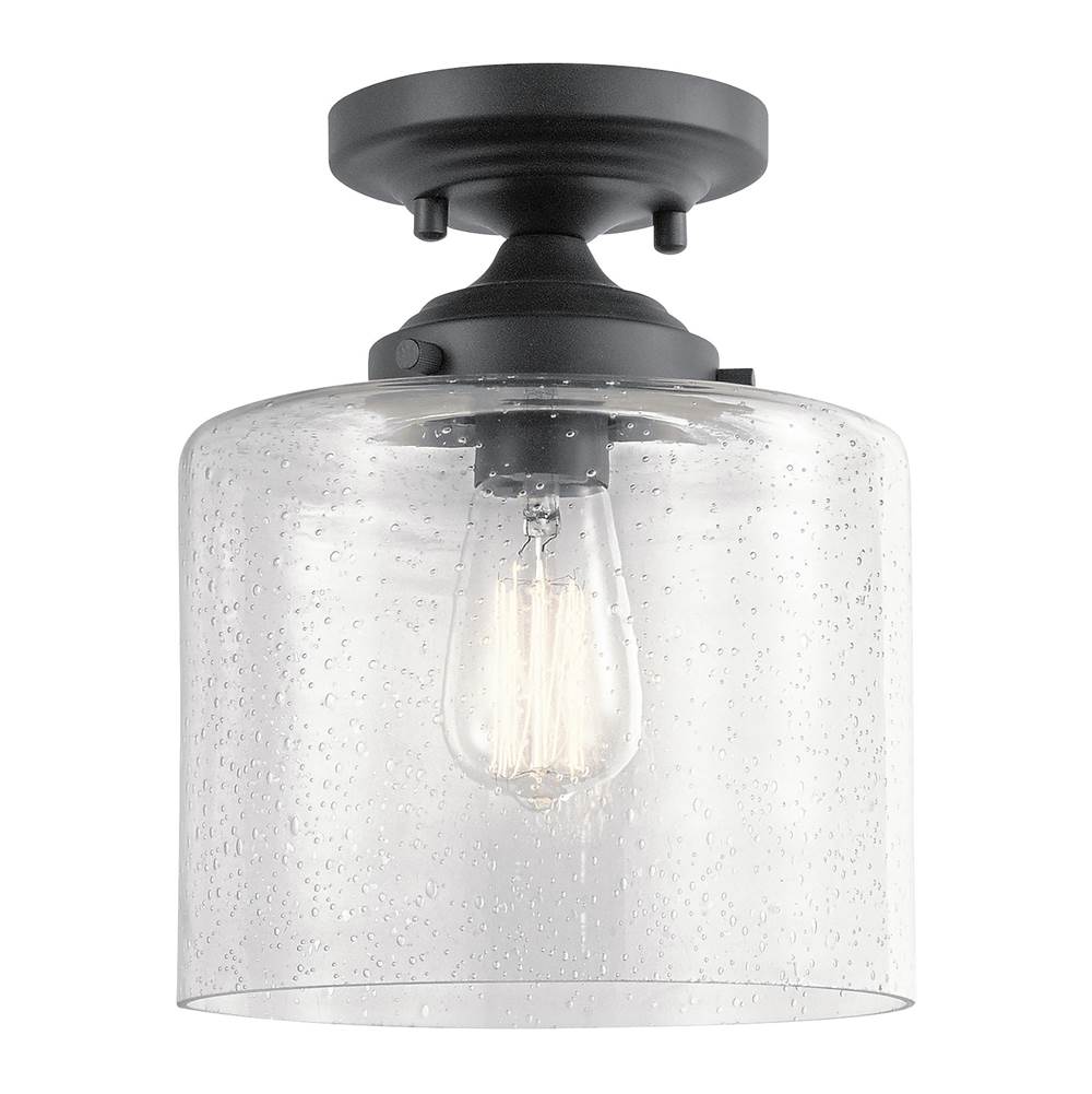 Kichler Lighting 44033BK Black Semi Flush 1lt Image 2