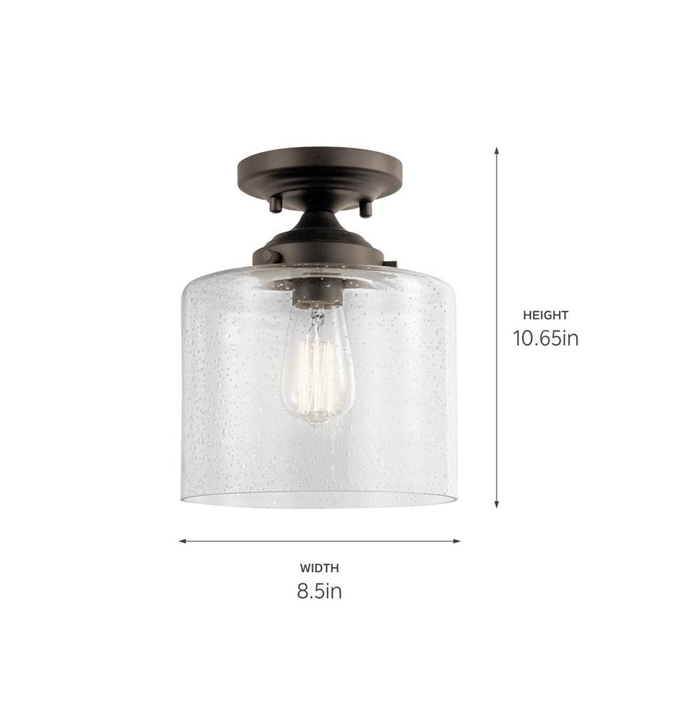 Kichler Lighting 44033OZ Olde Bronze Semi Flush 1lt Image 3