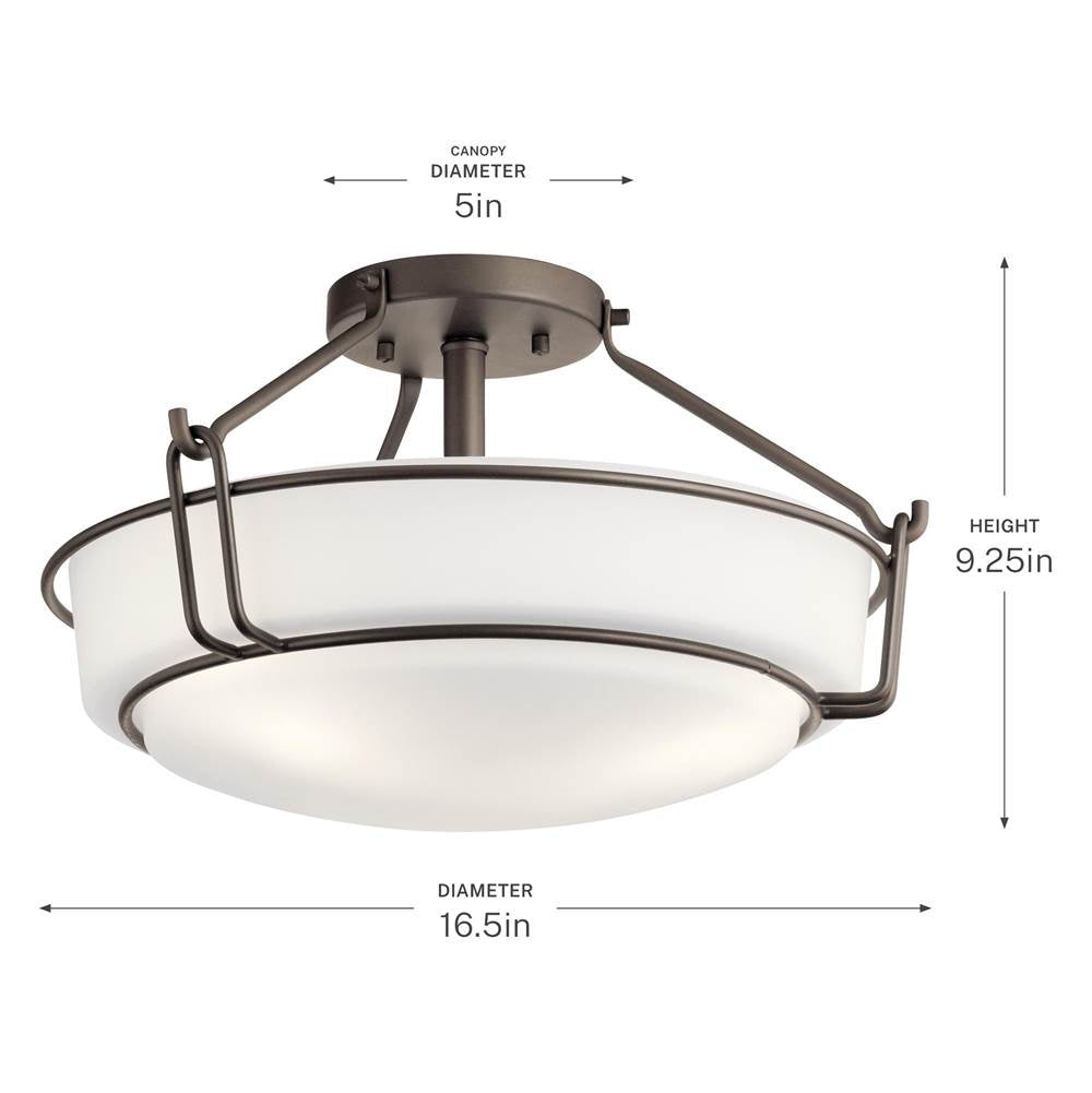 Kichler Lighting 44085OZ Olde Bronze Semi Flush 3lt Image 3