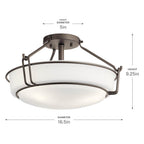 Kichler Lighting 44085OZ Olde Bronze Semi Flush 3lt Image 3