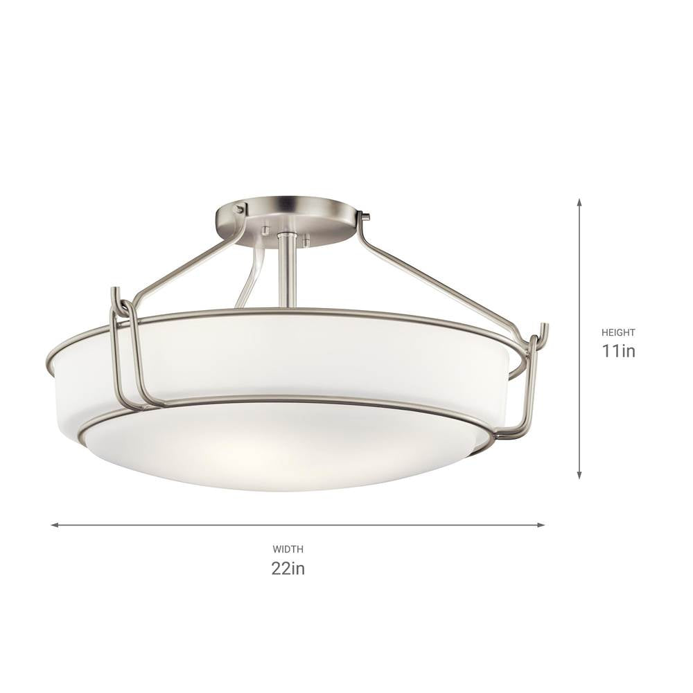 Kichler Lighting 44086NI Brushed Nickel Semi Flush 4lt Image 4