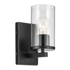 Kichler Lighting 45495BKCLR Black Crosby 4.5'' 1-light Wall Sconce With Satin Etched Cased Opal Glass In Black Image 1