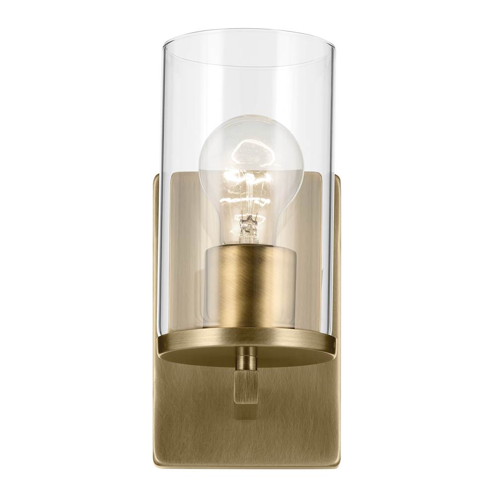 Kichler Lighting Crosby 4.5'' 1-light Wall Sconce With Satin Etched Cased Opal Glass In Black