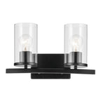 Kichler Lighting Crosby 15.25'' 2-light Vanity Light With Clear Glass In Black
