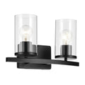 Kichler Lighting 45496BKCLR Black Crosby 15.25'' 2-light Vanity Light With Clear Glass In Black Image 1