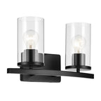 Kichler Lighting 45496BKCLR Black Crosby 15.25'' 2-light Vanity Light With Clear Glass In Black Image 1