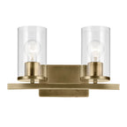 Kichler Lighting Crosby 15.25'' 2-light Vanity Light With Clear Glass In Black