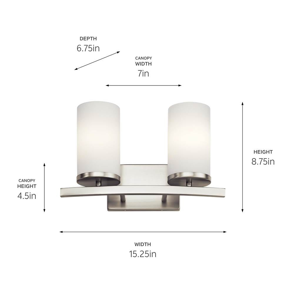 Kichler Lighting 45496NI Brushed Nickel Bath 2lt Image 4