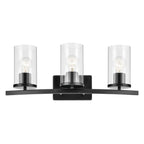 Kichler Lighting Crosby 23'' 3-light Vanity Light With Clear Glass In Black