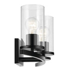 Kichler Lighting 45497BKCLR Black Crosby 23'' 3-light Vanity Light With Clear Glass In Black Image 3