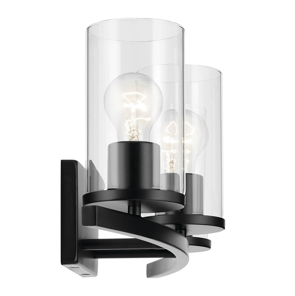 Kichler Lighting 45497BKCLR Black Crosby 23'' 3-light Vanity Light With Clear Glass In Black Image 3