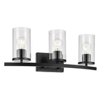 Kichler Lighting 45497BKCLR Black Crosby 23'' 3-light Vanity Light With Clear Glass In Black Image 1