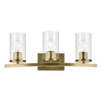 Kichler Lighting Crosby 23'' 3-light Vanity Light With Clear Glass In Black
