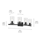 Kichler Lighting 45498BKCLR Black Crosby 31.25'' 4-light Vanity Light With Clear Glass In Black Image 2