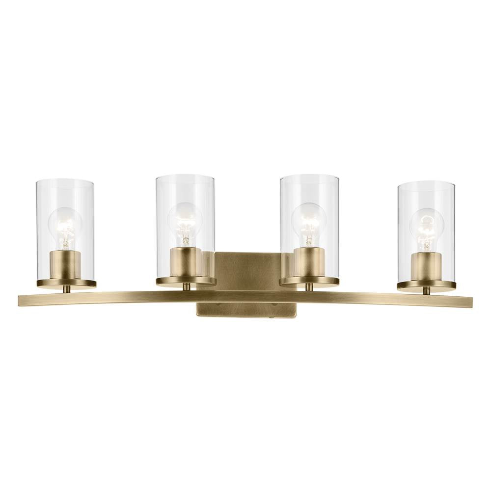 Kichler Lighting Crosby 31.25'' 4-light Vanity Light With Clear Glass In Black